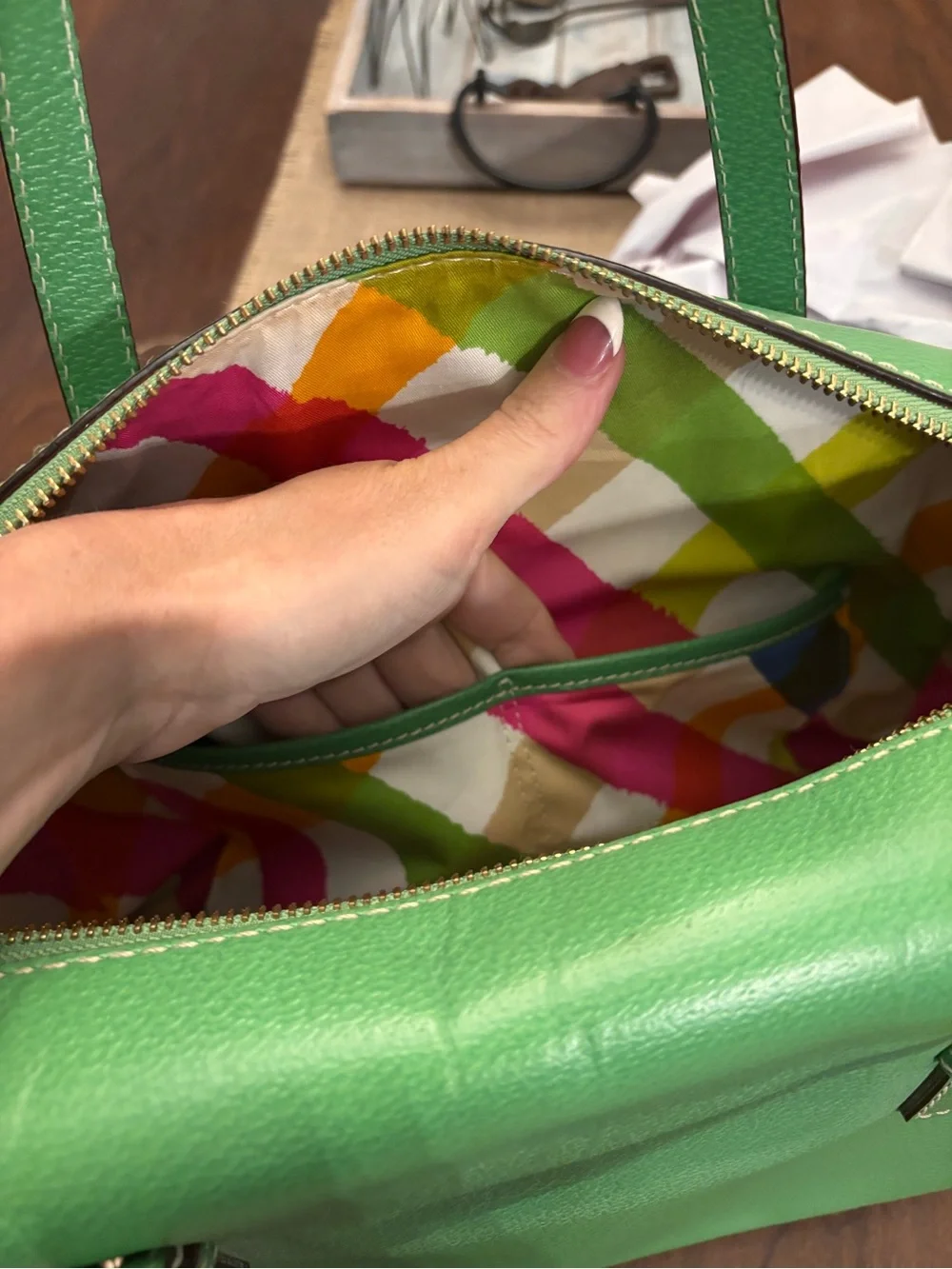 kate spade ♠️ Green Leather Satchel